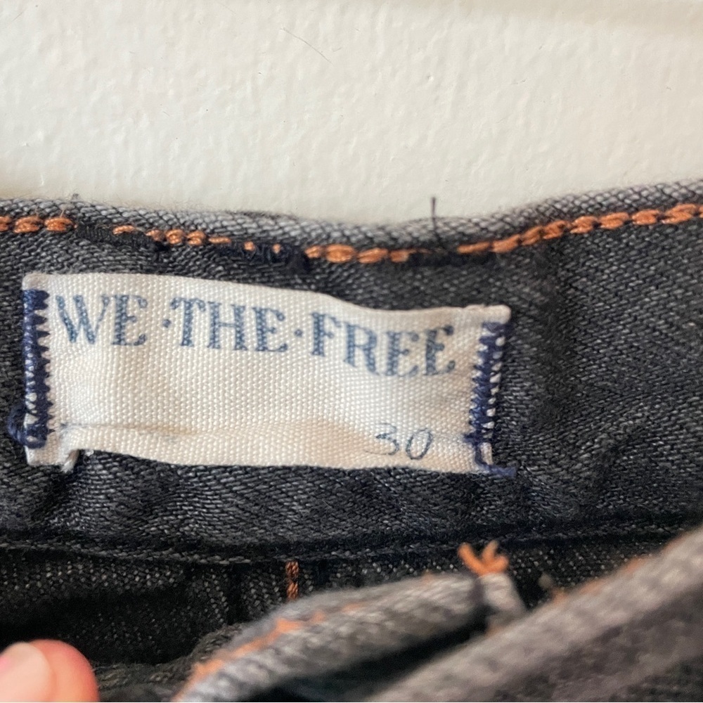 We The Free Ivy Mid-Rise Shorts Black Rigid Denim mid-rise Button Fly 30 - Picture 8 of 9
